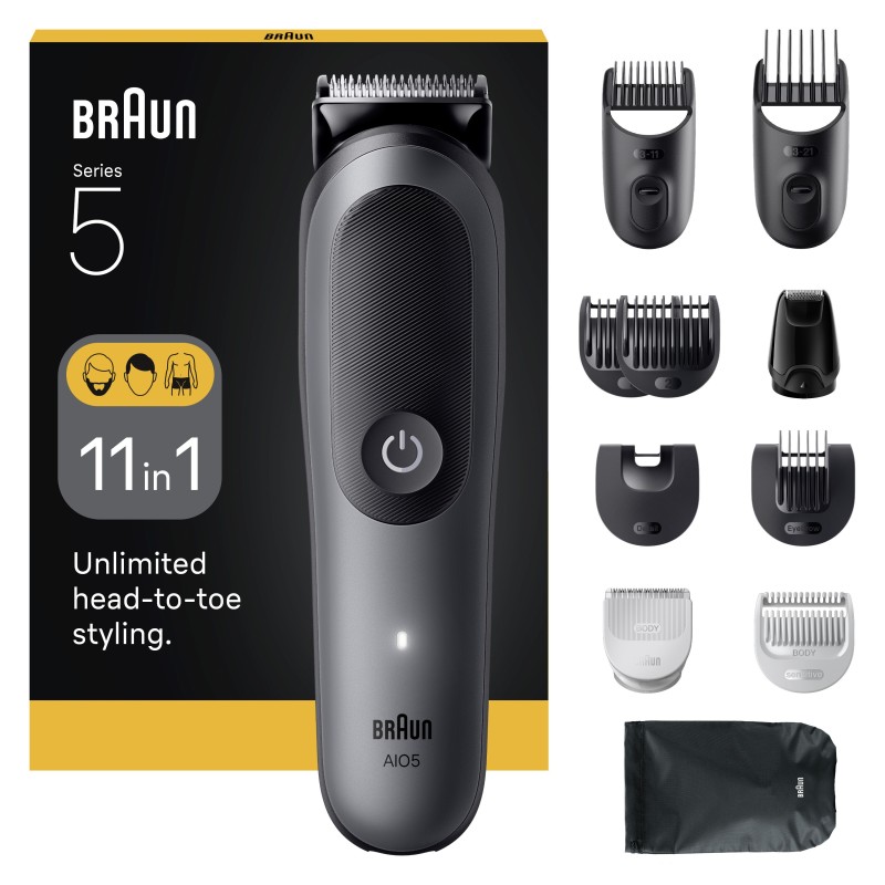 Braun All-in-One Series 5 AIO5560 Trimmer Sort Grå Braun All-in-One Series 5 AIO5560 Trimmer Sort Grå